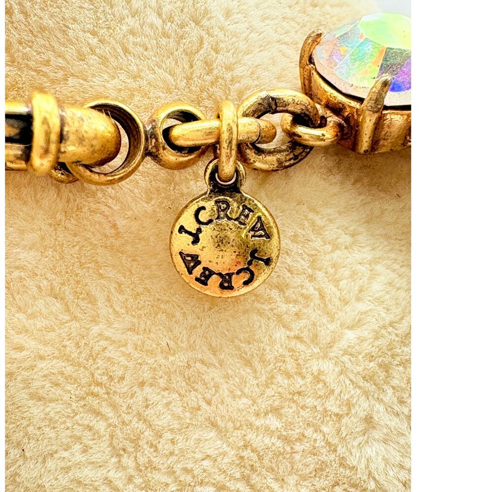 J.Crew Aurora Borealis Crystal Cluster Statement Necklace Gold Tone - Picture 5 of 10